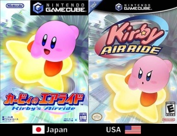Kirby Air Ride Japanese and English boxart comparision