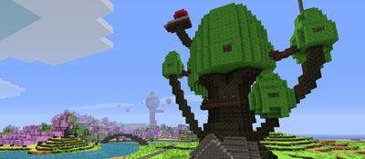 Treehouse built in Minecraft